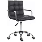 Chaise de bureau HOMCOM moderne en cuir PU rembourré, hauteur réglable, roulettes pivotantes à 360°