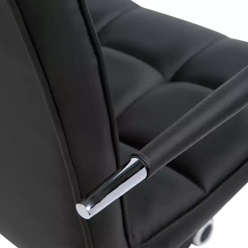Chaise de bureau HOMCOM moderne en cuir PU rembourré, hauteur réglable, roulettes pivotantes à 360°