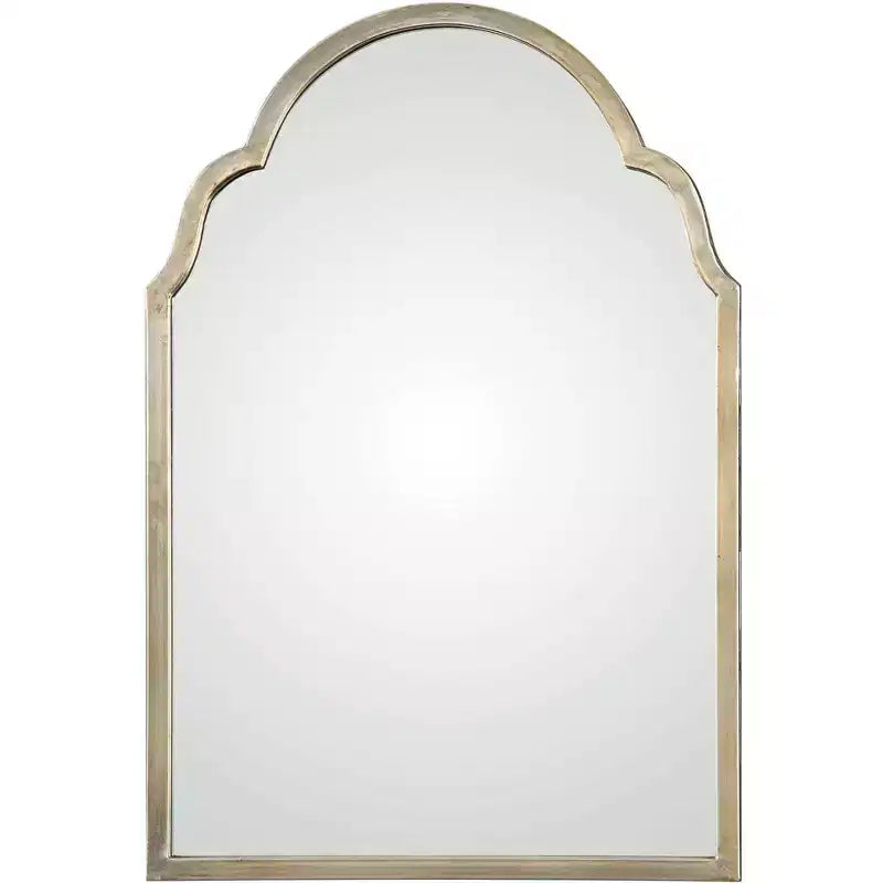 Uttermost Arched Top Rectangular Vanity Accent Wall Mirror Modern Silver Champagne Frame 20 1/4 Wide Bathroom Bedroom Living Room