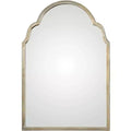 Uttermost Arched Top Rectangular Vanity Accent Wall Mirror Modern Silver Champagne Frame 20 1/4 Wide Bathroom Bedroom Living Room