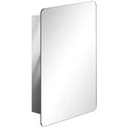 kleankin Armoire de toilette murale 45,7 x 66 cm avec miroir, porte coulissante et étagère de rangement à 3 niveaux, en acier inoxydable, pour salon et chambre à coucher