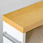 Meuble de salle de bain kleankin fin avec roulettes, organisateur de rangement et étagères en bois pour petits espaces, blanc