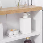 Meuble de salle de bain kleankin fin avec roulettes, organisateur de rangement et étagères en bois pour petits espaces, blanc