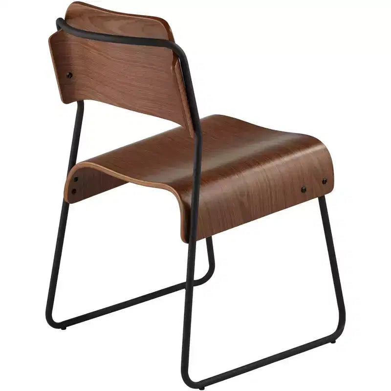 Chaise 55 Downing Street Mael moderne en bois courbé et en acier