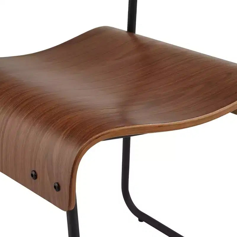 Chaise 55 Downing Street Mael moderne en bois courbé et en acier