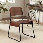 Chaise 55 Downing Street Mael moderne en bois courbé et en acier