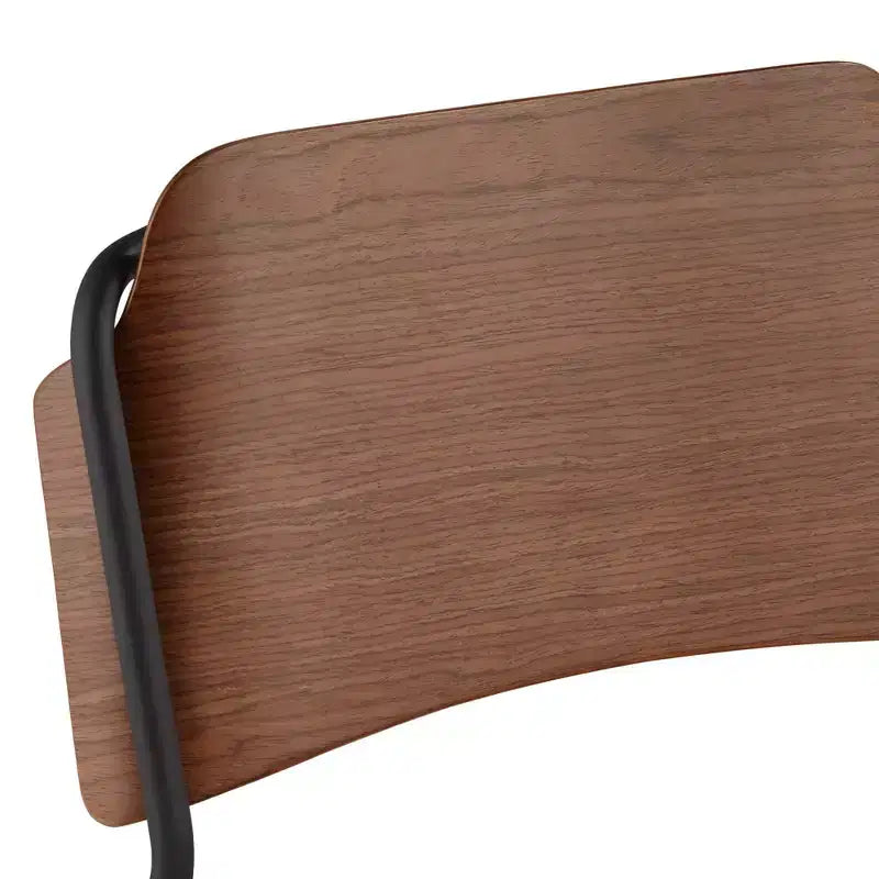 Chaise 55 Downing Street Mael moderne en bois courbé et en acier