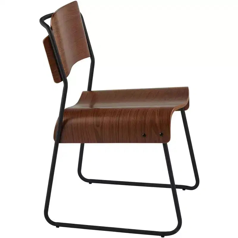 Chaise 55 Downing Street Mael moderne en bois courbé et en acier
