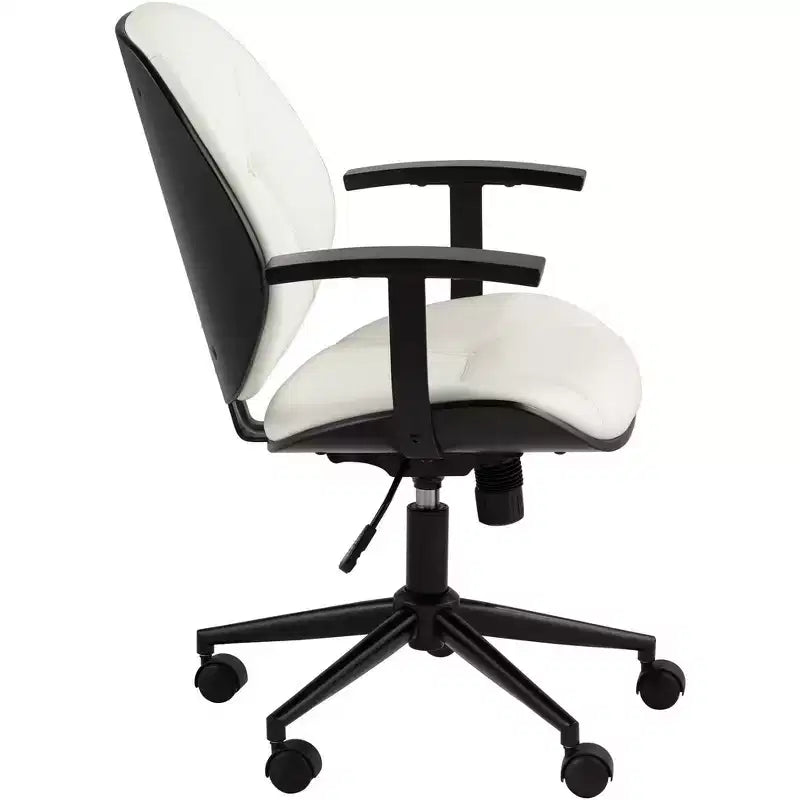 55 Downing Street Chaise de bureau pivotante réglable en tissu et acier Julian White
