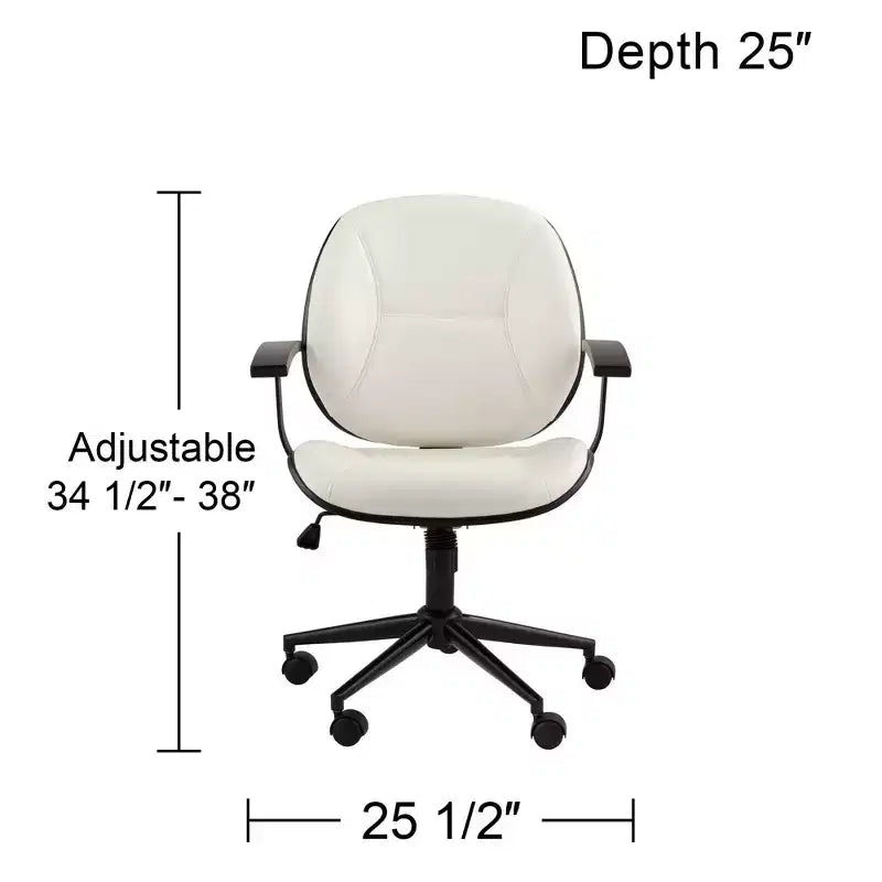 55 Downing Street Chaise de bureau pivotante réglable en tissu et acier Julian White