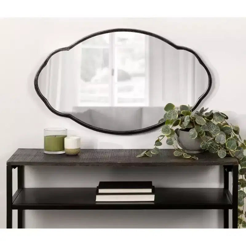 Miroir mural décoratif ovale festonné Magritte 18 x 30 - Kate & Laurel All Things Decor