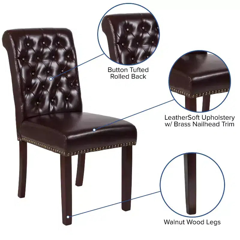 Chaise Parsons rembourrée Merrick Lane avec garniture cloutée