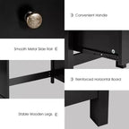 Bureau d'ordinateur Costway, bureau d'étude, poste de travail de bureau à domicile avec 3 tiroirs Blanc/Noir/Marron