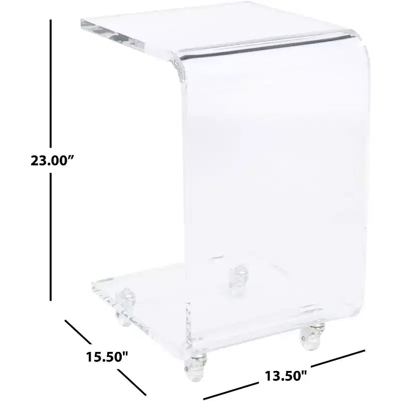 Chariot de bar en acrylique Rollins - BCT8006A - Transparent - Safavieh