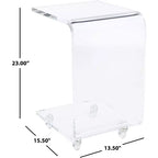 Chariot de bar en acrylique Rollins - BCT8006A - Transparent - Safavieh
