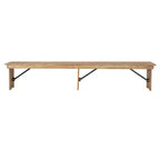 Banc de ferme pliable Emma et Oliver 8' x 12 en pin massif antique et rustique - Banc portable