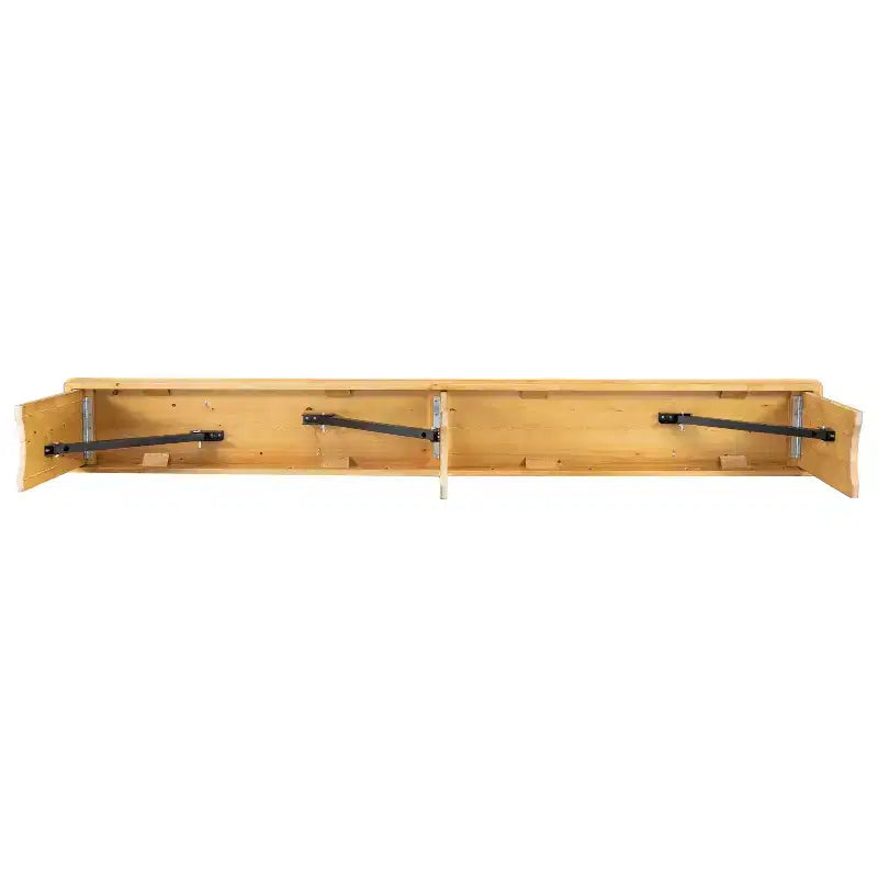 Banc de ferme pliable Emma et Oliver 8' x 12 en pin massif antique et rustique - Banc portable