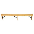 Banc de ferme pliable Emma et Oliver 8' x 12 en pin massif antique et rustique - Banc portable