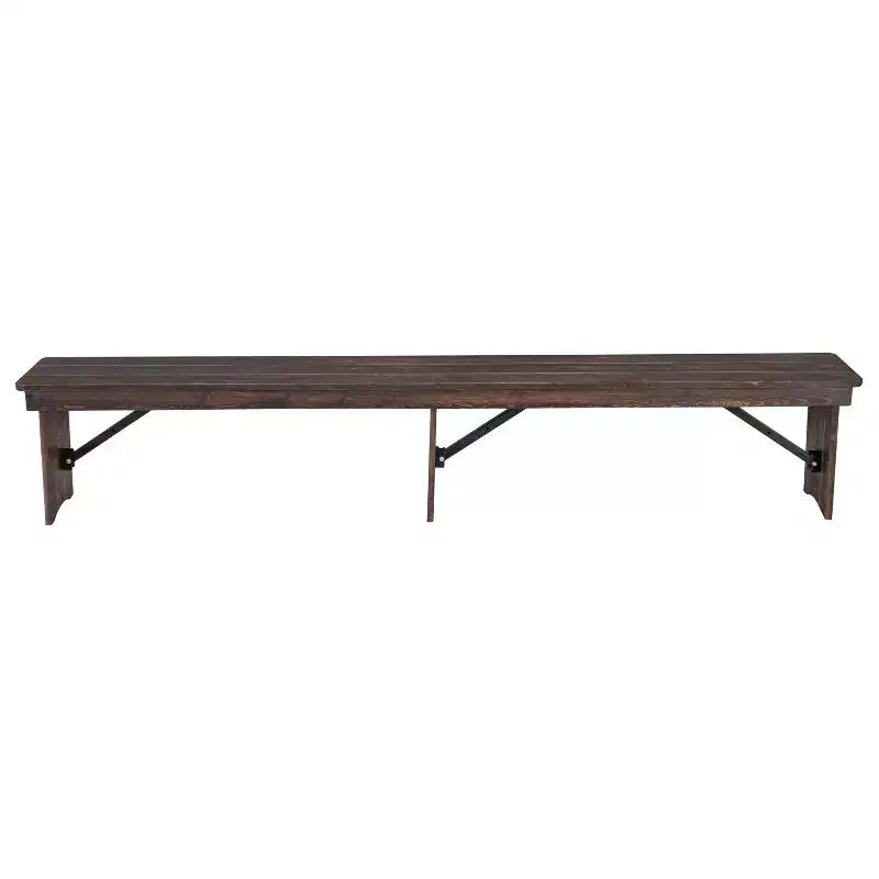 Banc de ferme pliable Emma et Oliver 8' x 12 en pin massif antique et rustique - Banc portable