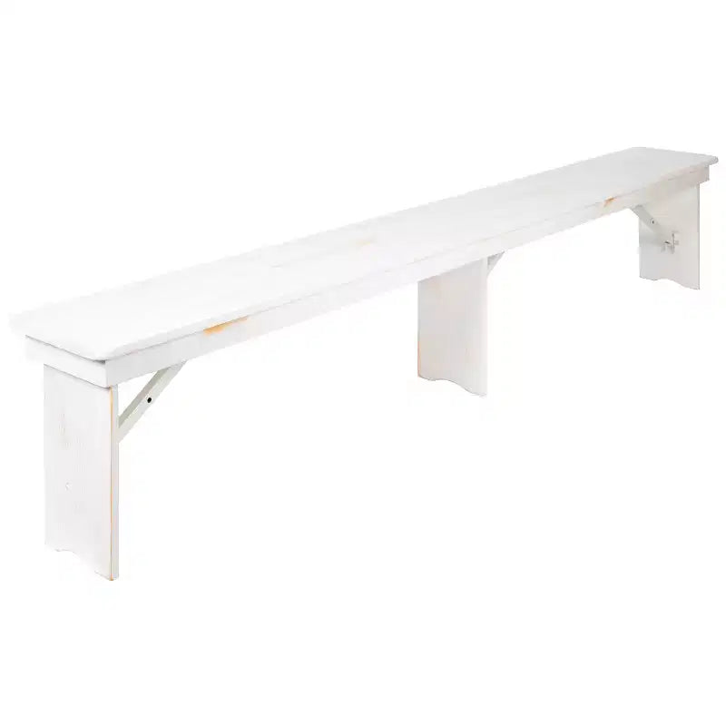 Banc de ferme pliable Emma et Oliver 8' x 12 en pin massif antique et rustique - Banc portable