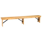 Banc de ferme pliable Emma et Oliver 8' x 12 en pin massif antique et rustique - Banc portable