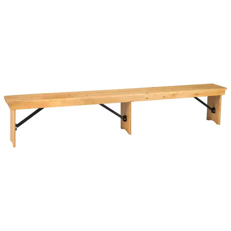 Banc de ferme pliable Emma et Oliver 8' x 12 en pin massif antique et rustique - Banc portable