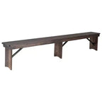 Banc de ferme pliable Emma et Oliver 8' x 12 en pin massif antique et rustique - Banc portable