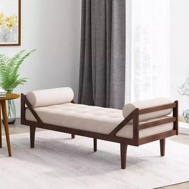 Chaise longue capitonnée contemporaine Rayle avec oreillers d'appoint roulés - Christopher Knight Home