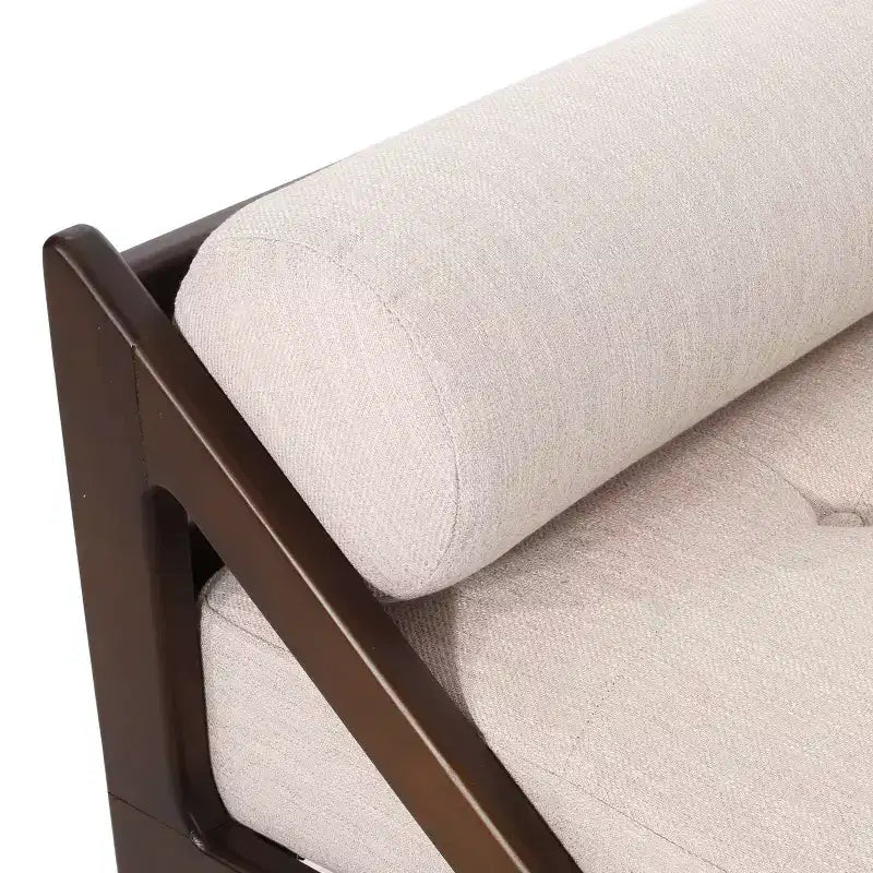 Chaise longue capitonnée contemporaine Rayle avec oreillers d'appoint roulés - Christopher Knight Home