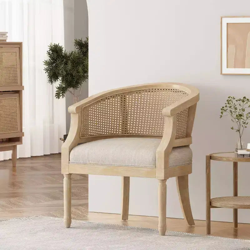 Chaise d'appoint en bois et rotin de style campagnard Steinaker - Christopher Knight Home