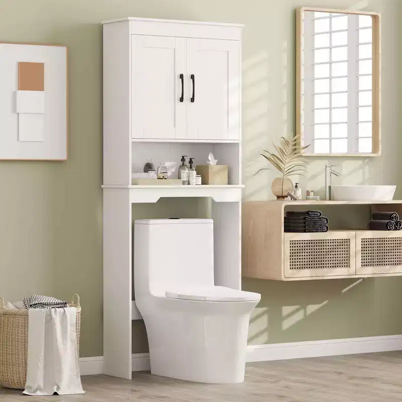 Meuble de rangement de salle de bain Costway au-dessus des toilettes avec étagère réglable