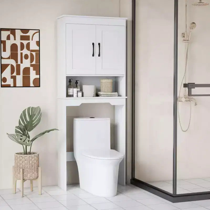 Meuble de rangement de salle de bain Costway au-dessus des toilettes avec étagère réglable
