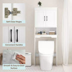 Meuble de rangement de salle de bain Costway au-dessus des toilettes avec étagère réglable
