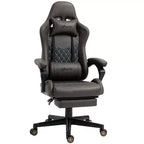 Chaise de Bureau Gamer Vinsetto Racing Gaming Chair en Cuir PU, avec Repose-Pieds, Support Lombaire et Hauteur Réglable