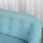 Canapé 2 places pour enfants Qaba en tissu de lin et cadre en bois pour enfants et tout-petards âgés de 3 à 7 ans, siège de 28 cm de haut