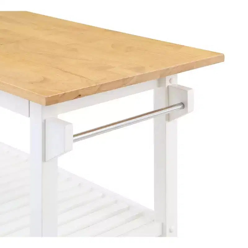 Îlot de cuisine 3 niveaux Designs2Go en bois de boucher avec tiroir – Breighton Home