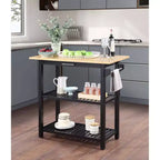 Îlot de cuisine 3 niveaux Designs2Go en bois de boucher avec tiroir – Breighton Home