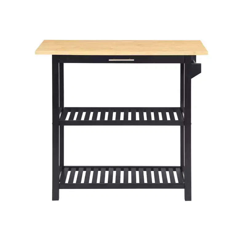 Îlot de cuisine 3 niveaux Designs2Go en bois de boucher avec tiroir – Breighton Home