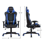 Fauteuil de massage gamer inclinable Costway avec support lombaire et appui-tête Blanc/Bleu/Rose/Rouge