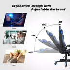 Fauteuil de massage gamer inclinable Costway avec support lombaire et appui-tête Blanc/Bleu/Rose/Rouge