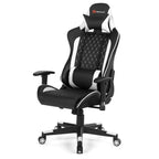 Fauteuil de massage gamer inclinable Costway avec support lombaire et appui-tête Blanc/Bleu/Rose/Rouge