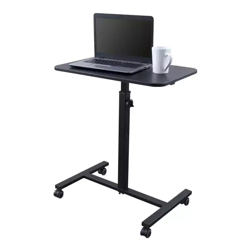 Bureau à plateau unique réglable en hauteur à roulettes Stand Up Desk Store – Support pour ordinateur portable – Noir