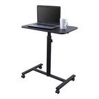 Bureau à plateau unique réglable en hauteur à roulettes Stand Up Desk Store – Support pour ordinateur portable – Noir
