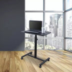 Bureau à plateau unique réglable en hauteur à roulettes Stand Up Desk Store – Support pour ordinateur portable – Noir