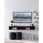 Meuble TV console flottant Eglantine pour téléviseurs jusqu'à 60 po - miBasics