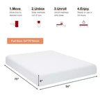 Costway Matelas en mousse 8'' grand lit/double/queen/king Jacquard Fermeté moyenne Lit-dans-une-boîte Chambre à coucher avec housse amovible