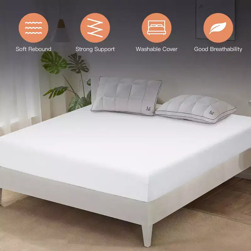 Costway Matelas en mousse 8'' grand lit/double/queen/king Jacquard Fermeté moyenne Lit-dans-une-boîte Chambre à coucher avec housse amovible
