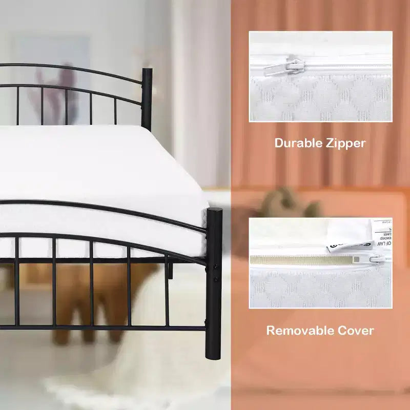 Costway Matelas en mousse 8'' grand lit/double/queen/king Jacquard Fermeté moyenne Lit-dans-une-boîte Chambre à coucher avec housse amovible