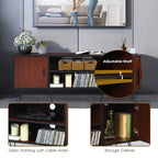 Meuble TV Costway 59'', meuble console multimédia, meuble de rangement, étagère