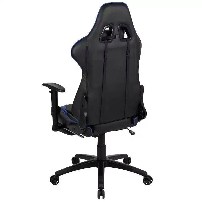 Chaise de jeu inclinable en similicuir BlackArc – Accoudoirs pivotants réglables en hauteur, repose-pieds escamotable, oreillers de tête et lombaires